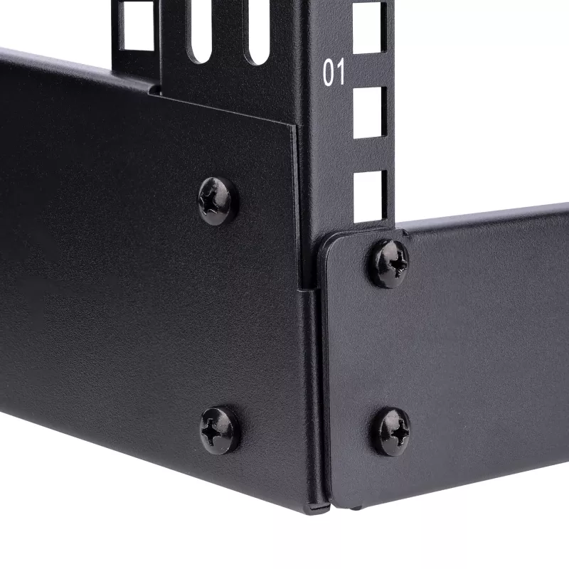 StarTech.com Rack de servidor de sobremesa de 2 postes 4HE, rack de ordenador pequeño abierto de 19 pulgadas, rack de red compacto para equipos AV/estudio/datos/IT – rack de dos postes independiente para casa/oficina
