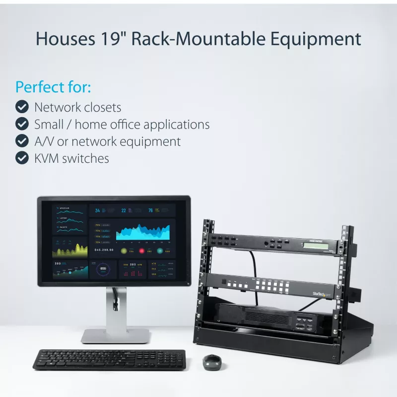 Rack de servidor de sobremesa de 2 postes StarTech.com 8U, rack de ordenador 19