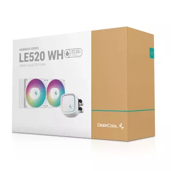 Refrigeración líquida todo en uno DeepCool LE520 WH – ventilador de 120 mm, 220 W TDP, blanco, compatible con LGA 1150/1151/1155/1200/1700 y AM4/AM5