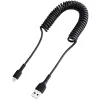 Cable USB a Lightning de 1 m (3 ft) StarTech.com, certificado MFi, cable de carga en espiral para iPhone, negro, funda de TPE resistente con fibra de aramida, cable en espiral Lightning resistente