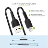 Cable USB a Lightning de 1 m (3 ft) StarTech.com, certificado MFi, cable de carga en espiral para iPhone, negro, funda de TPE resistente con fibra de aramida, cable en espiral Lightning resistente