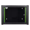 Rack de pared LOGON RWM07U45BL 7U negro con cerradura de llave y gestión de cables