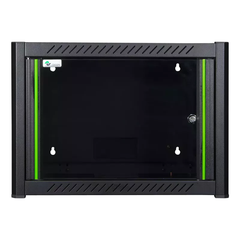 Rack de pared LOGON RWM07U45BL 7U negro con cerradura de llave y gestión de cables