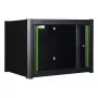 Rack de pared LOGON RWM07U45BL 7U negro con cerradura de llave y gestión de cables