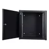 Rack de pared LOGON RWM12U45BL 12U negro con cerradura de llave y gestión de cables