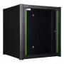 Rack de pared LOGON RWM12U45BL 12U negro con cerradura de llave y gestión de cables