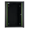 Rack de montaje en pared LOGON RWM16U45BL 16U negro cerradura con llave gestión de cables