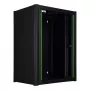 Rack de montaje en pared LOGON RWM16U45BL 16U negro cerradura con llave gestión de cables