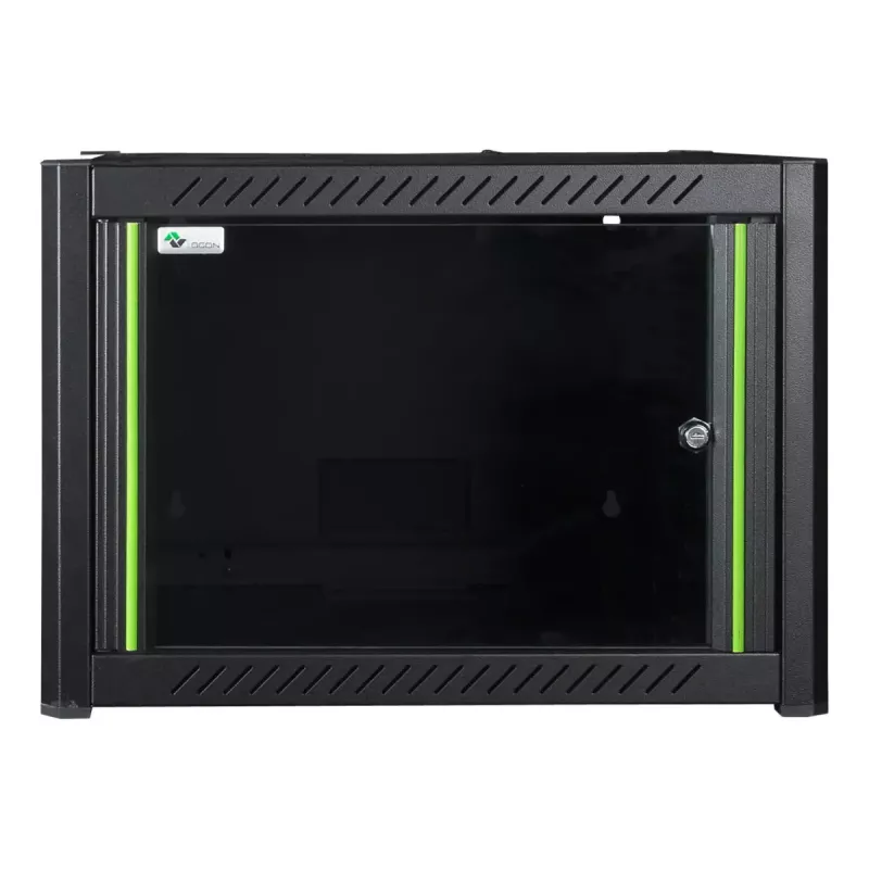 Armario de montaje en pared LOGON RWP07U45BL 7U negro cerradura con llave