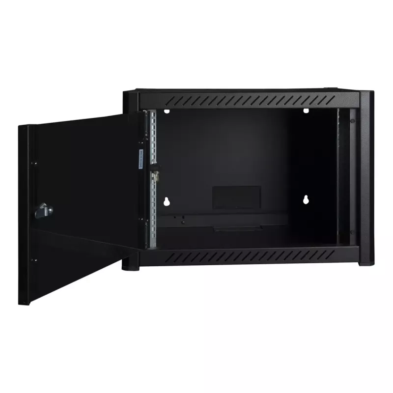Armario de montaje en pared LOGON RWP07U45BL 7U negro cerradura con llave