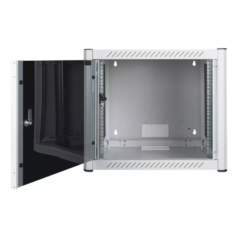 Armario de montaje en pared LOGON RWP09U56WH 9U blanco cerradura con llave