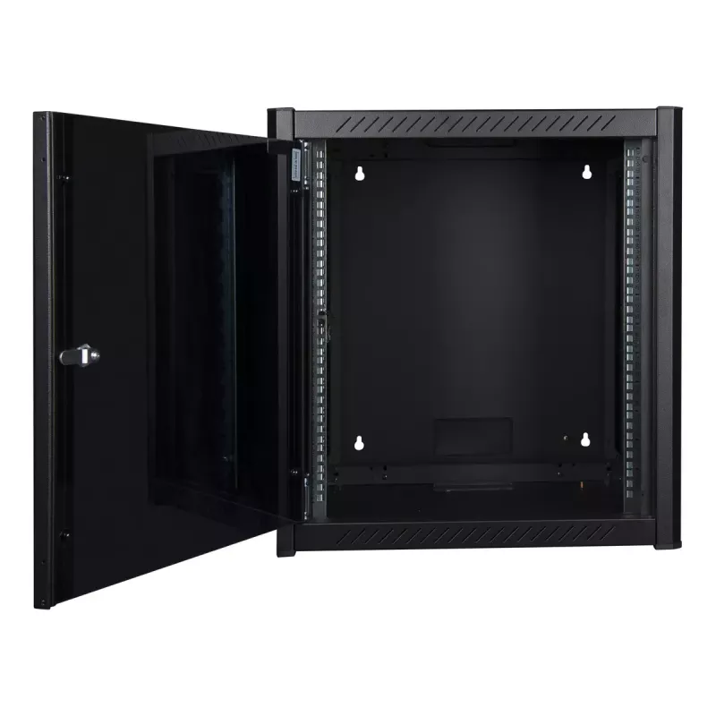 Rack de montaje en pared LOGON RWP12U56BL 12U negro cerradura con llave
