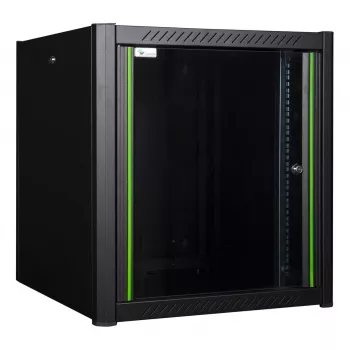 Rack de montaje en pared LOGON RWP12U56BL 12U negro cerradura con llave