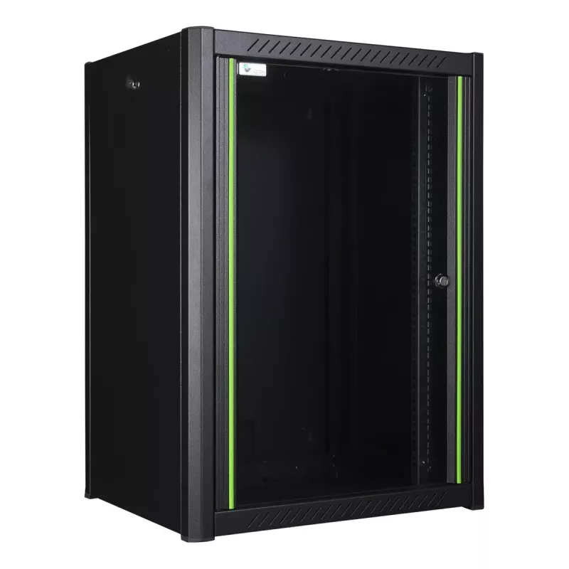 Rack de montaje en pared LOGON RWP16U45BL 16U negro cerradura con llave