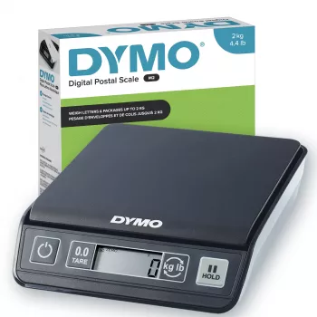 Báscula digital de envío DYMO M2 | capacidad 2 kg báscula postal USB | tamaño compacto 18,5 cm L x 16,1 cm An x 4,4 cm Al