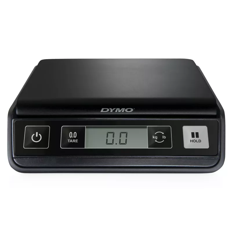 DYMO M2 báscula postal digital, 2 kg, LCD, 3x AAA, 18,5 x 16,1 x 4,4 cm, negra