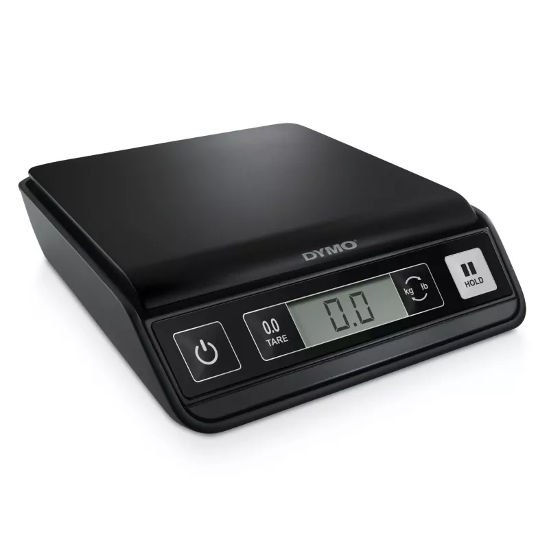 DYMO M2 báscula postal digital, 2 kg, LCD, 3x AAA, 18,5 x 16,1 x 4,4 cm, negra