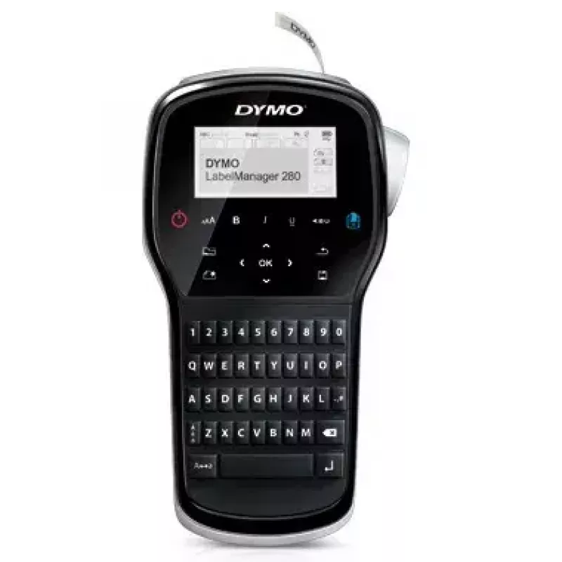 Impresora de etiquetas Dymo LabelManager 280 — transferencia térmica, cinta D1 6/9/12 mm, recargable, LCD, QWERTY