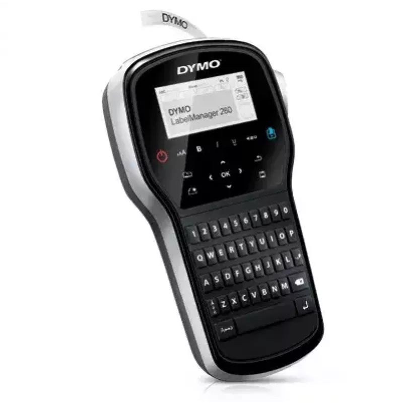 Impresora de etiquetas Dymo LabelManager 280 — transferencia térmica, cinta D1 6/9/12 mm, recargable, LCD, QWERTY