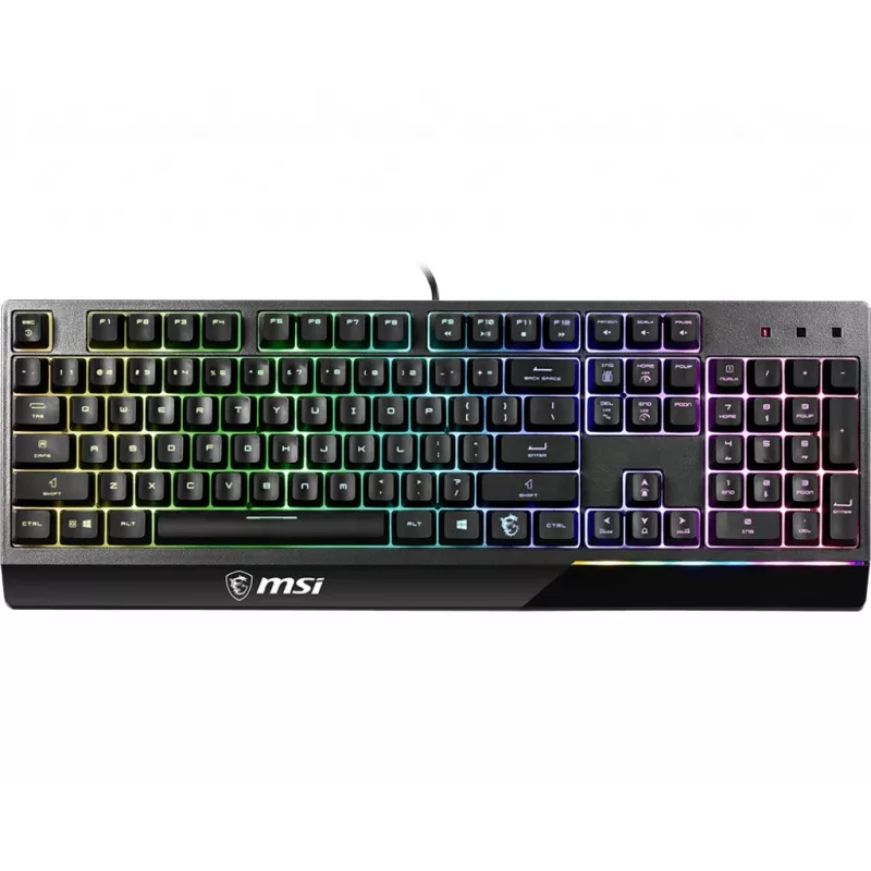 Teclado Gaming MSI VIGOR GK30 RGB MEMchanical ' distribución DE, interruptores de membrana MECH., iluminación RGB de 6 zonas, RGB Mystic Light, diseño de teclado resistente al agua'