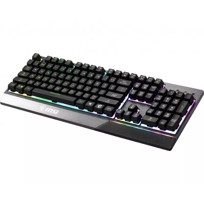 Teclado Gaming MSI VIGOR GK30 RGB MEMchanical ' distribución DE, interruptores de membrana MECH., iluminación RGB de 6 zonas, RGB Mystic Light, diseño de teclado resistente al agua'