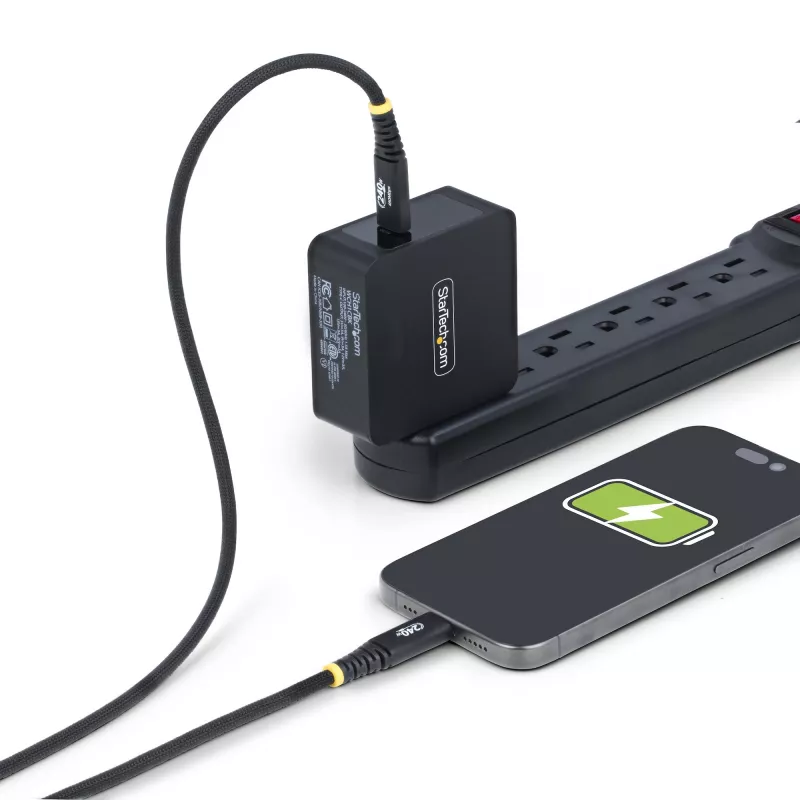 StarTech.com Cable de carga USB-C de 1 m, robusto y ultraflexible, 240 W (5 A) PD EPR, cable de carga para portátil USB 2.0, certificado USB-IF, cable de carga USB-C resistente