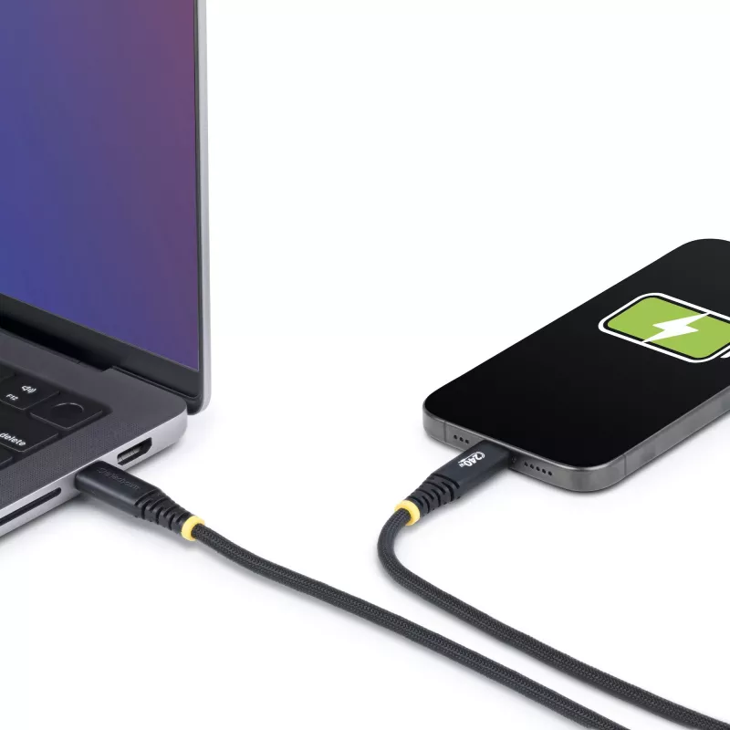 StarTech.com Cable de carga USB-C de 1,8 m (2 m), robusto y ultraflexible, 240 W (5 A) PD EPR, cable de carga para portátil USB 2.0, certificado USB-IF, cable de carga USB-C resistente