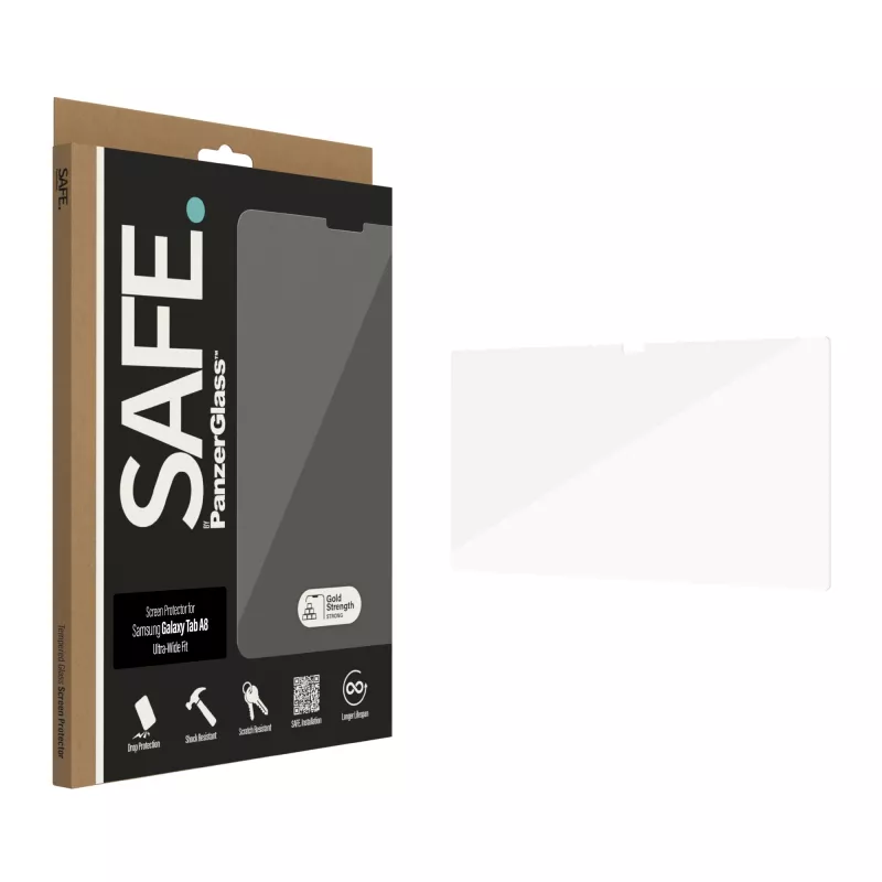 Protector de pantalla PanzerGlass SAFE. de Samsung Galaxy Tab A8 ajuste ultra ancho cristal templado