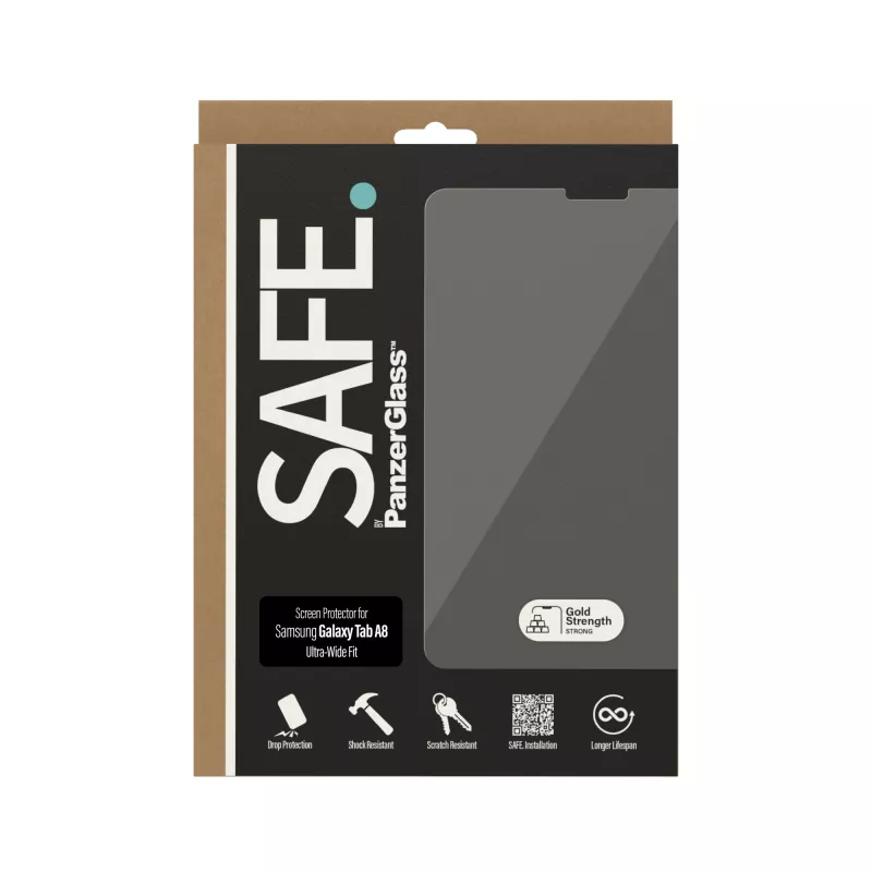 Protector de pantalla PanzerGlass SAFE. de Samsung Galaxy Tab A8 ajuste ultra ancho cristal templado