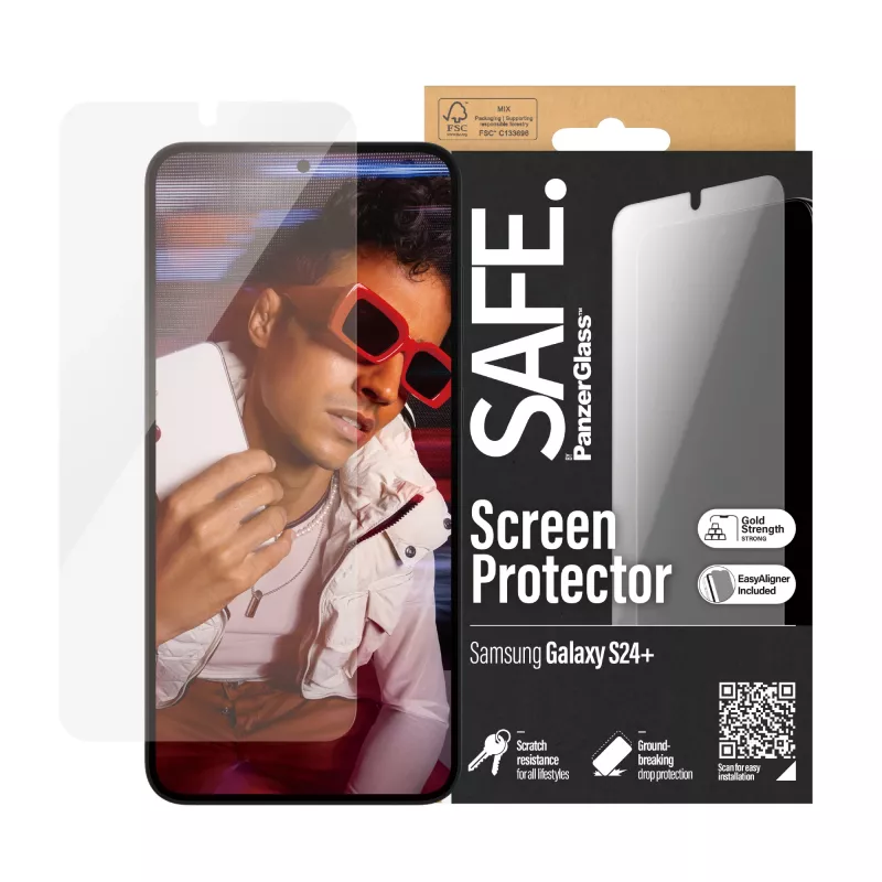 PanzerGlass SAFE. by ® Lámina protectora de pantalla Samsung Galaxy S24+ | Ultra-Wide Fit con EasyAligner