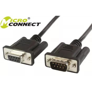 Cable serie Microconnect SCSEHN3B negro 3 m DB9 M DB9 F