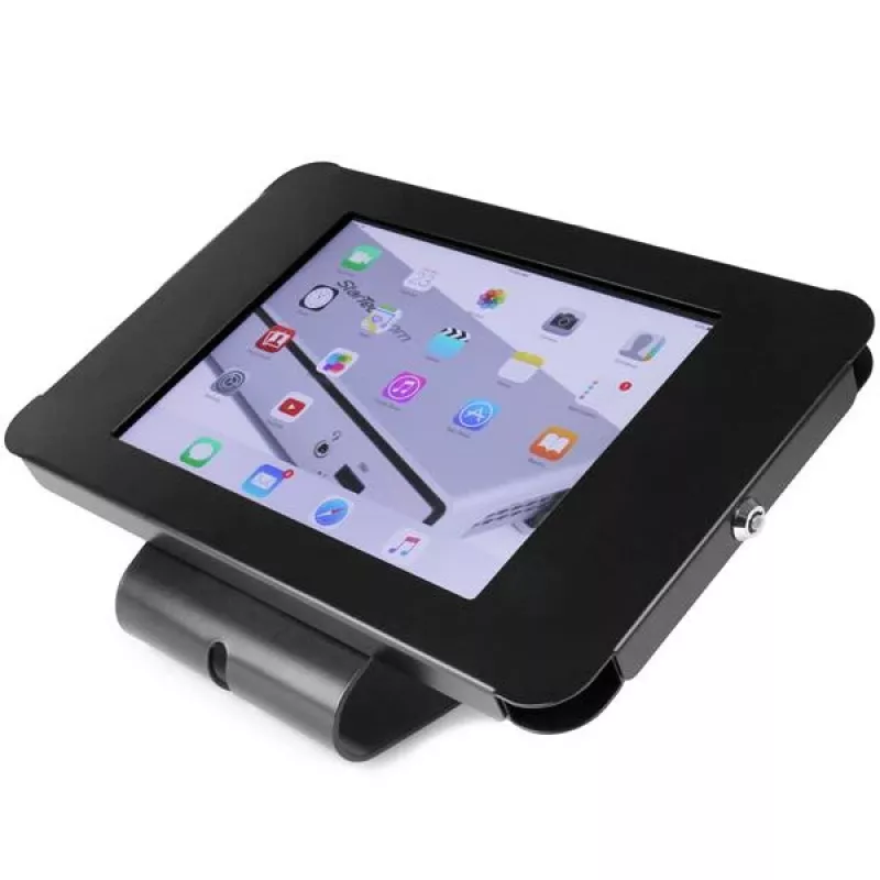 StarTech.com SECTBLTPOS soporte para tablet con cerradura para iPad de 9,7 pulgadas, montable en escritorio o pared, acero, interfaz de montaje 100 x 100 mm, negro