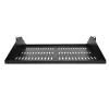 StarTech.com Estante para rack de servidor 2U, bandeja extraíble ventilada universal de montaje central para armario de red de 19 inch, acero resistente, capacidad de carga 91 kg, profundidad 356 mm, negro