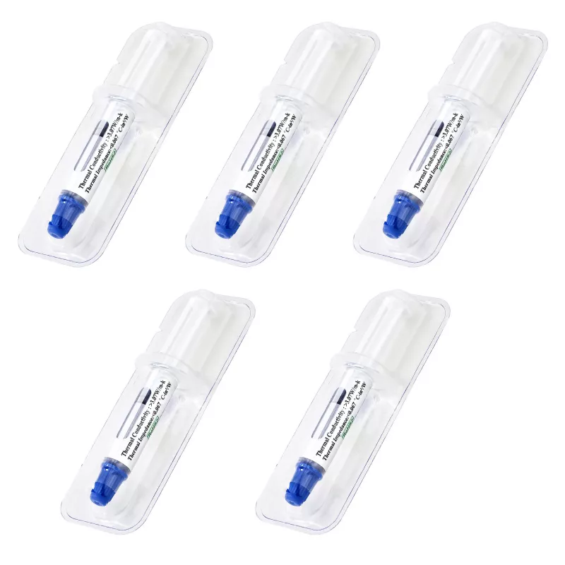 StarTech.com Pasta térmica, pack de 5 jeringas resellables (1,5 g cada una), compuesto de óxido metálico, pasta térmica para disipador de CPU