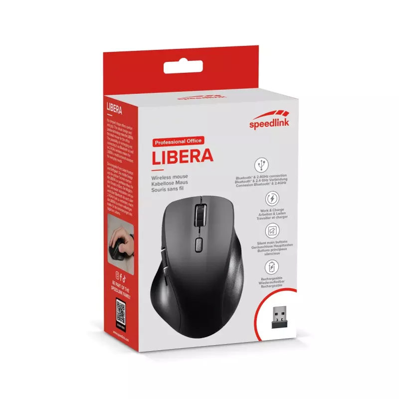 Ratón SPEEDLINK SL-630021-RRBK RF Wireless + Bluetooth
