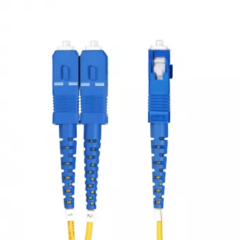 StarTech.com Cable de fibra óptica monomodo dúplex OS2 LC a SC (UPC) de 3 m, 9/125µm, 100G, resistente a curvaturas, baja atenuación de inserción - Cable de conexión de fibra óptica LSZH