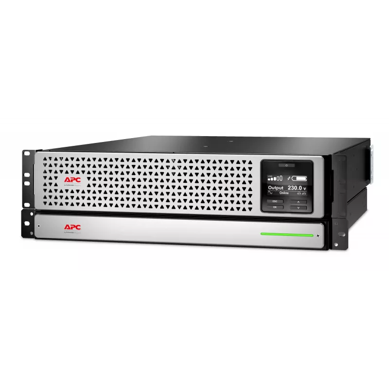 APC Smart-UPS On-Line, 1500VA, rackmount 3U, 230V, 8x salidas IEC C13, SmartSlot, autonomía extendida, con raíles de rack, con batería externa de iones de litio
