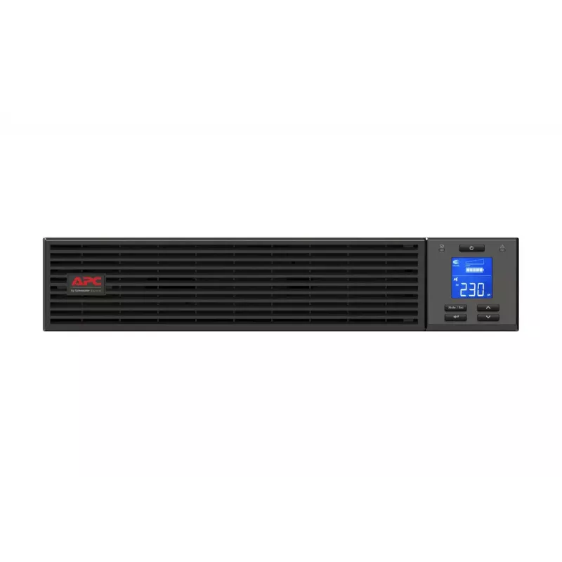 APC Easy UPS On-Line, 1000VA/800W, Rackmount 2U, 230V, 3 salidas IEC C13, ranura para tarjeta inteligente, LCD, sin kit de raíles