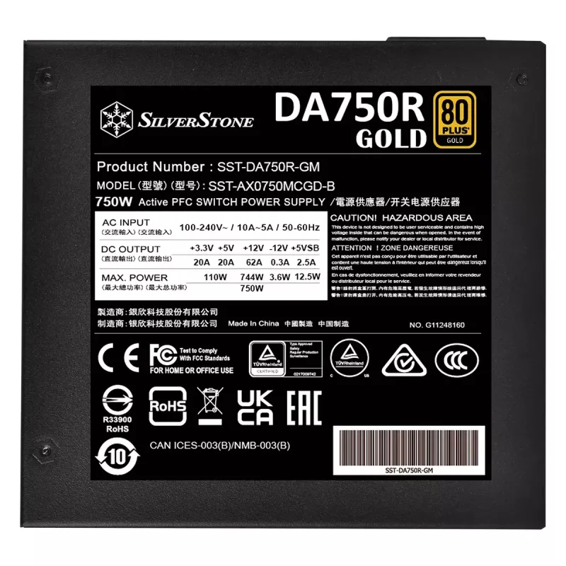 Fuente de alimentación Silverstone SST-DA750R-GMA 750 W