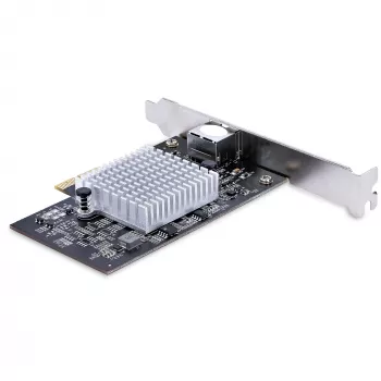 StarTech.com tarjeta adaptadora de red PCIe de 1 puerto 10 Gbps, tarjeta de red para PC/servidor, tarjeta Ethernet PCIe de seis velocidades con soporte de Jumbo Frame, tarjeta de interfaz NIC/LAN, 10GBASE-T y NBASE-T