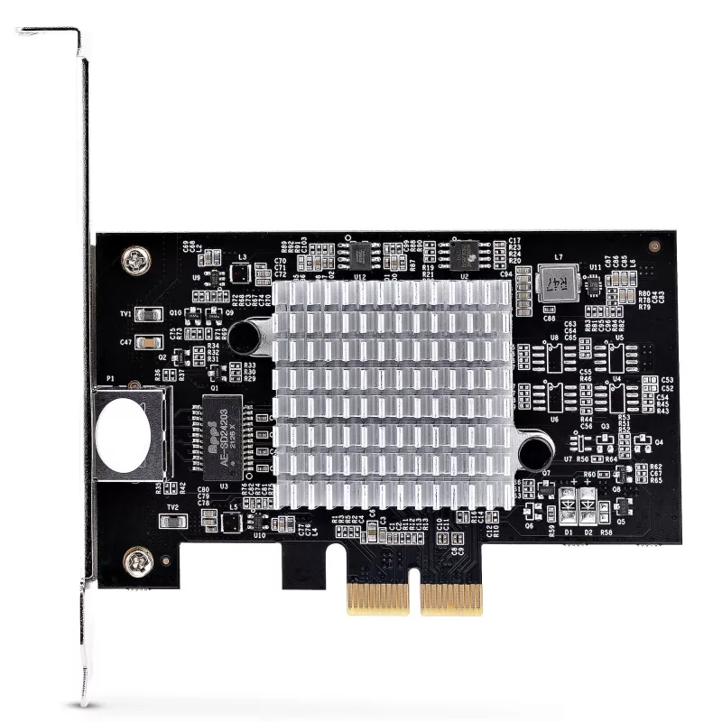 StarTech.com tarjeta adaptadora de red PCIe de 1 puerto 10 Gbps, tarjeta de red para PC/servidor, tarjeta Ethernet PCIe de seis velocidades con soporte de Jumbo Frame, tarjeta de interfaz NIC/LAN, 10GBASE-T y NBASE-T