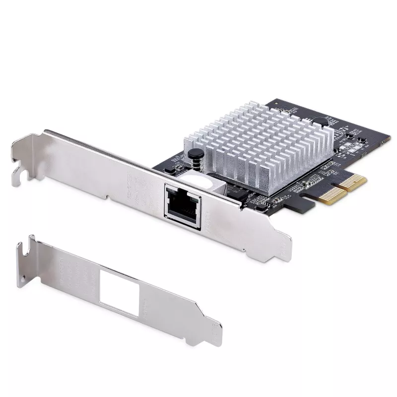 StarTech.com tarjeta adaptadora de red PCIe de 1 puerto 10 Gbps, tarjeta de red para PC/servidor, tarjeta Ethernet PCIe de seis velocidades con soporte de Jumbo Frame, tarjeta de interfaz NIC/LAN, 10GBASE-T y NBASE-T