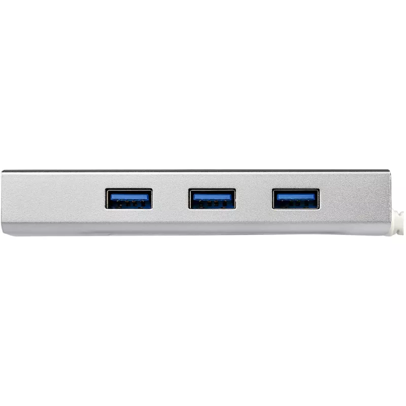 StarTech.com hub USB 3.0 portátil de 3 puertos con Gigabit Ethernet - cable integrado~hub USB 3.0 portátil de 3 puertos con Gigabit Ethernet - 5 Gbit/s - cable integrado