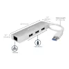 StarTech.com hub USB 3.0 portátil de 3 puertos con Gigabit Ethernet - cable integrado~hub USB 3.0 portátil de 3 puertos con Gigabit Ethernet - 5 Gbit/s - cable integrado