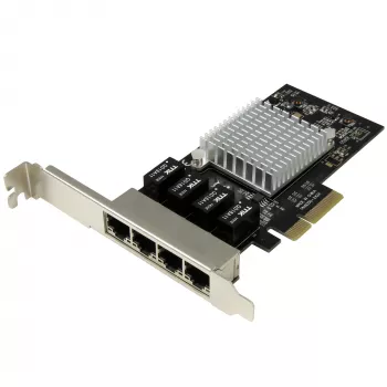 StarTech.com tarjeta de red Gigabit Ethernet de 4 puertos – PCI Express, Intel I350 NIC