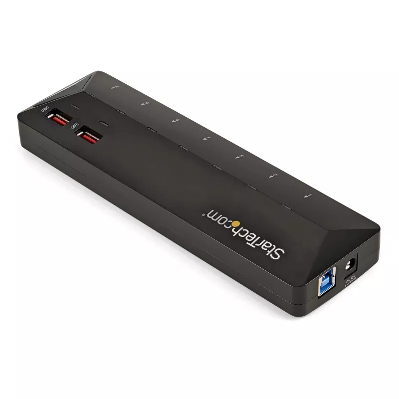 StarTech.com Hub USB 3.0 de 7 puertos más puertos de carga dedicados - 2 puertos de 2.4A~Hub USB 3.0 de 7 puertos (5Gbps) más puertos de carga dedicados - 2 puertos de 2.4A