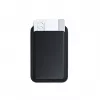 Funda para tarjetas Satechi ST-VLWK negra — piel vegana, 66×105×9,5 mm