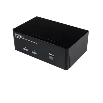 Conmutador KVM USB StarTech.com de 2 puertos Dual DisplayPort con audio y hub USB 2.0