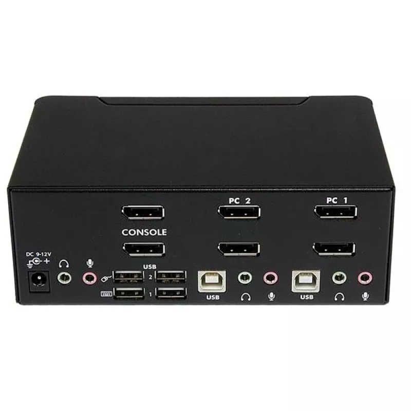 Conmutador KVM USB StarTech.com de 2 puertos Dual DisplayPort con audio y hub USB 2.0