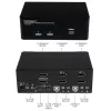 Conmutador KVM USB StarTech.com de 2 puertos Dual DisplayPort con audio y hub USB 2.0